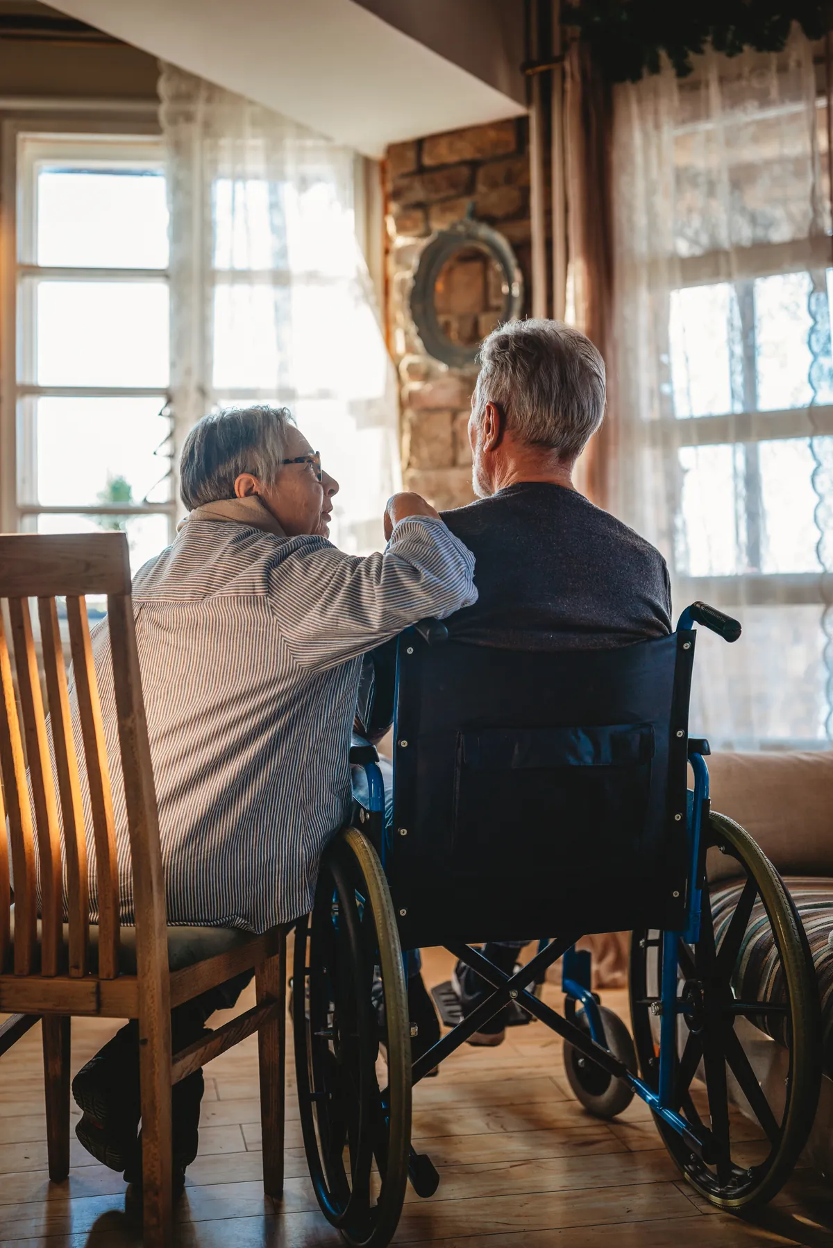 Family member caring for a loved one at home